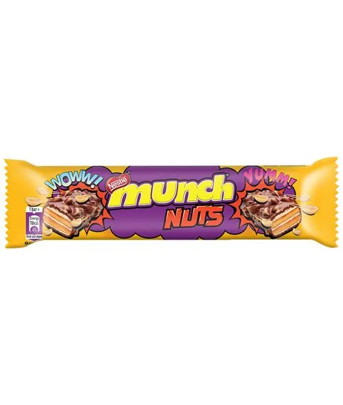 Nestle Munch Nuts Chocolate Coated Crunchy Wafer Bar, 32 g - Daily Growcer